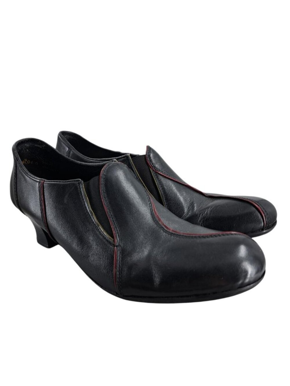 Rieker Antistress Black Slip on Round Toe Low Heel Pumps Size 41 US 9.5 Red
